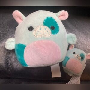 NEW Squishmallow 5inch  Blue Sea Cow Marnie 2022 Mystery Scented  & 2.5inch
